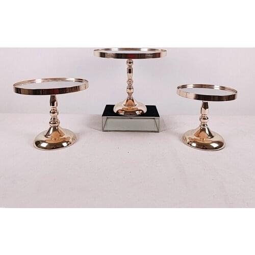 1pcs gold mirror cake stand sets cupcake sweet table candy bar