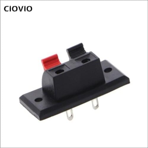 10 Pcs 2 Positions Connector Terminal Push in Jack Spring Load Audio Speaker Terminals