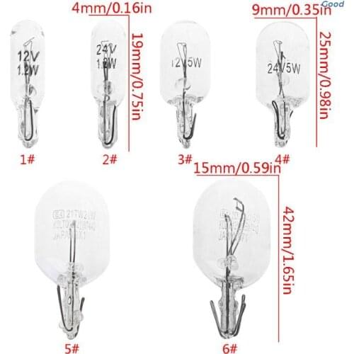 10Pcs T5 W5W White Color 1.2W 194 501 Halogen Bulb Side Wedges Car Light Source Instrument Lamp