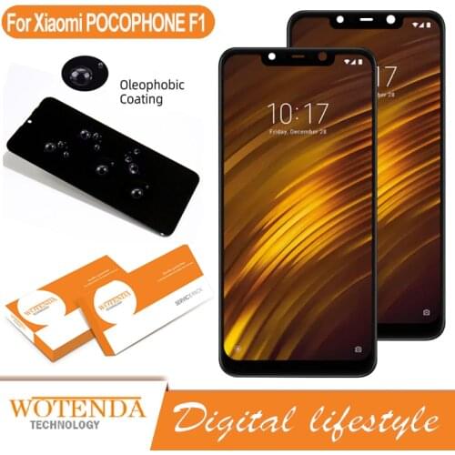 100% Original 6.18" IPS Display with frame for XiaoMi Pocophone POCO F1 LCD Touch Screen Digitizer Assembly Repair Part
