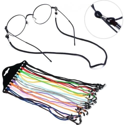 12pcs/Lot Multicolor Nylon Eyeglasses String Cord Holder Black/Brown Sunglasses For Travel Eyeglasses Chain Lanyard Neck Rope