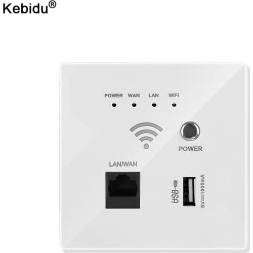 300Mbps 2.4Ghz 220V Power AP Relay Smart Wireless WIFI Repeater Extender Wall Embedded Router Panel USB Socket rj45