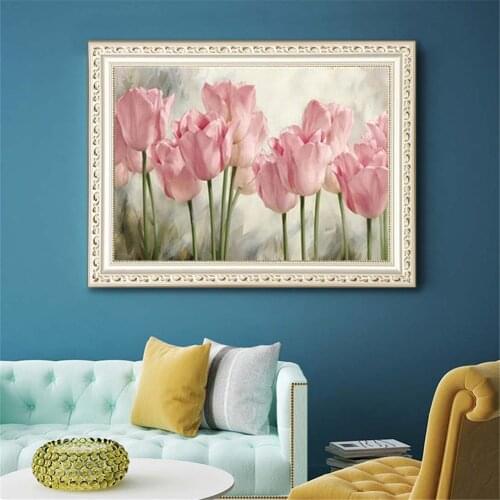 5D Diamond Painting Tulip Paints by Numbers Frameless DIY Diamond Painting, 13.7"x17.7"