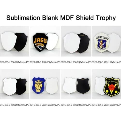 Free shipping 5pcs/lot Sublimation Blank MDF Shield Trophy For Sublimation INK Transfer DIY Craft