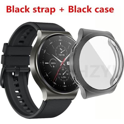 2 IN1 Bracelet Wristband For Huawei watch Gt 2 pro strap Smart Watch Silicone band +Case cover gt 2pro Full coverage