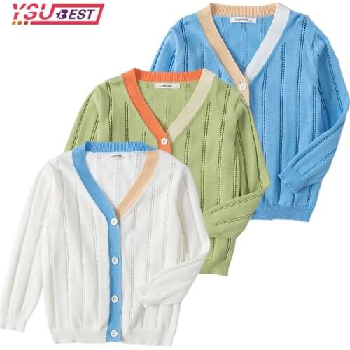 Kids Boys Girls Cardigan Sweaters Spring Autumn Baby Girl Solid Cotton Sweater Jacket Boys Children Knitted Kids Sweaters Girls