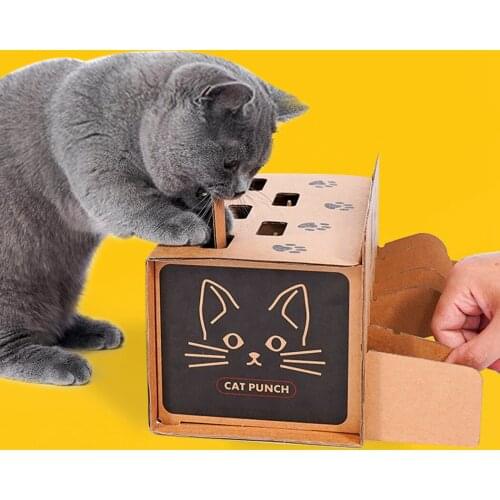 Cat Punch Scratch Toy Supplies Interactive Mole Mice Game Toy DIY Mouse Pop Up Puzzle For Cats Treat Exercise Training Cat Toys
