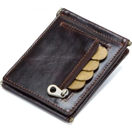 Leather Card Holder Card Holder RFID Retro Crazy Horse Leather Card Holder