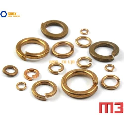150 Pieces M3 Brass Spring Washer