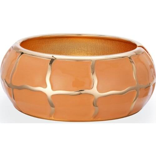 Oil Drop Alloy Wide Cuff Bracelet Latest Design White Orange Fashion female Bracelet Jewelry