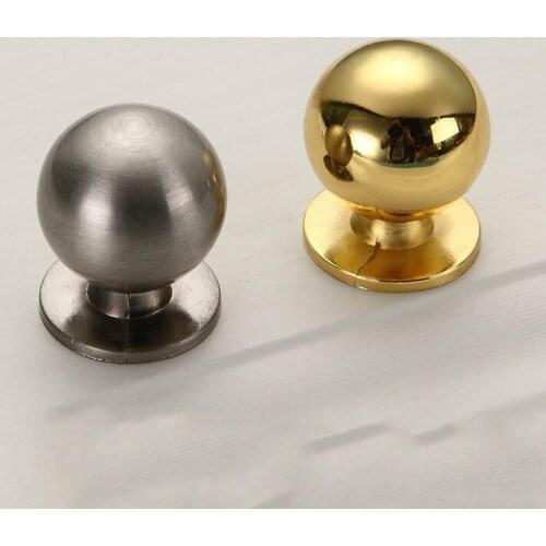 Brushed Single Hole Furniture Handle Modern Drawer Closet Cabinet Door Handle Gold Small Round Head Zinc Alloy Handle