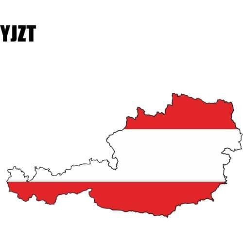 YJZT 14.2CM*7.4CM Reflective Austria SILHOUETTE Flag Car Sticker Decal Accessories PVC 6-0426