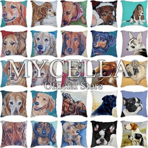 Cushion cover Dachshund Dogs Printed Cushion Decorative Pillow Dog Lovers Home Pillow Decoration Pillowcase Sofa 45*45cm