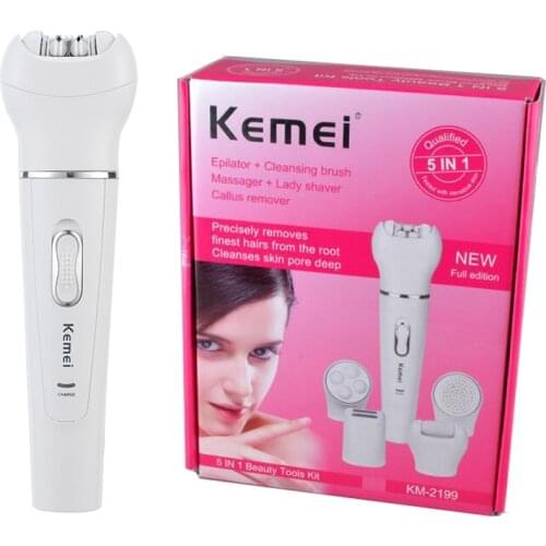 KEMEI KM-2199 5 IN 1 Rechargeable Bikini Hair Elestric Hair Epilator Shaver Depilator Hair Remover for Lady Beauty Grooming Kits