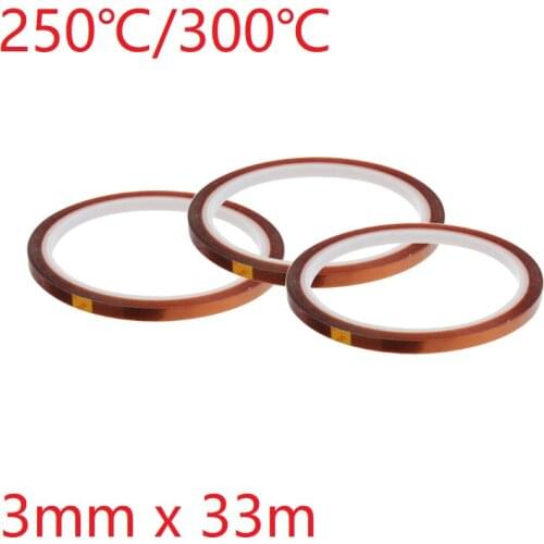 3mm x 33m Polyimide Adhesive Tape BGA PCB 3D Printing Board Protection High Temperature Heat Resistant Electronic Insulation