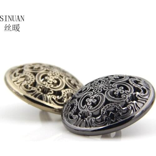 SINUAN Suit Buttons Round Button Jeans Button Plating Zinc Alloy Sewing Decorations Metal Buttons 100Pieces Clothes Accessories