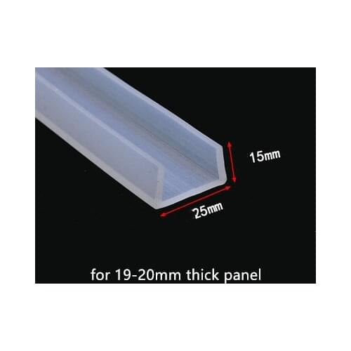 Silicone Rubber U Strip Edge Shield Encloser Bound 19-20mm Thick Glass Metal Wood Panel Board Sheet Seals Heat Resist odd