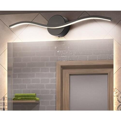 White Black Modern Mirror Front Lamps Bathroom shower room Wall Lamp AC110v 220v Iron Bathroom Light LED Wall Lights for Home
