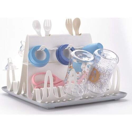 Baby Bottle Drying Rack with Tray High Capacity Bottle Dryer Holder for Bottles, Cups, Pump Parts and Accessories Drying Station