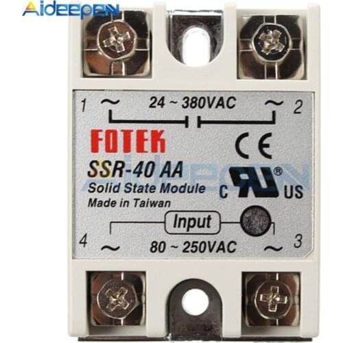 Solid State Relay SSR-40AA 40A Actually 80-280V AC TO 90-480V AC SSR 40AA Relay Solid State