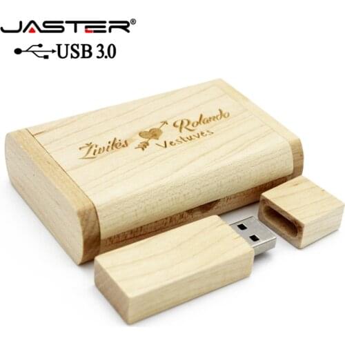 JATSER Wooden usb + box pendrive 4GB TO 64GB usb flash drive pen drive memory stick U disk photography,over 10 pcs free LOG