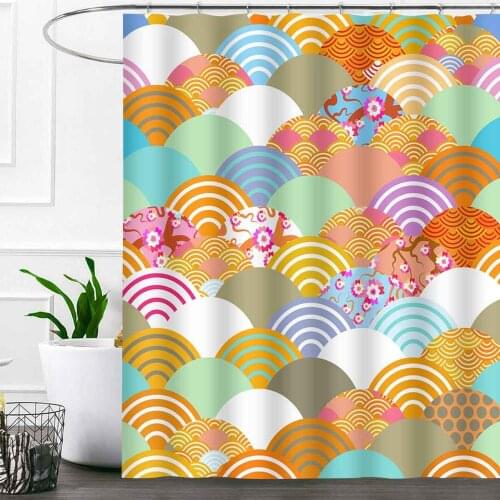 Nordic simplicity Shower curtain Wave Stripe Geometric Bathroom Shower Curtains Waterproof Polyester Bath Screens For bathroom