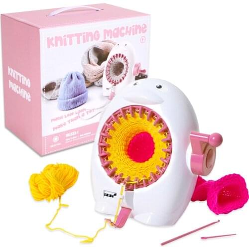 DIY Penguin Wool Knitting Machine Weaving Loom knit for Scraf Children Learning Toy Knitting Threader Sewing Knitting Tool