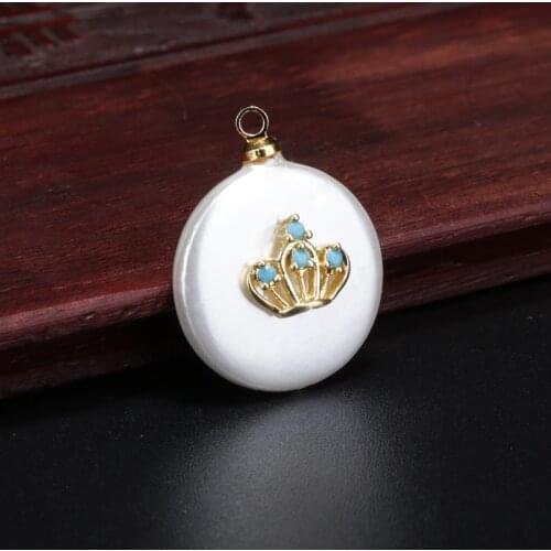 Multiple cz pave crown charm gold pendant bead for jewelry making for choker earring DIY