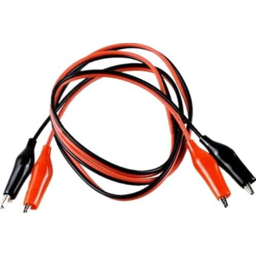1Pcs 1meter Double Red and Black Clips Crocodile Cable Alligator Jumper Wire Test Leads
