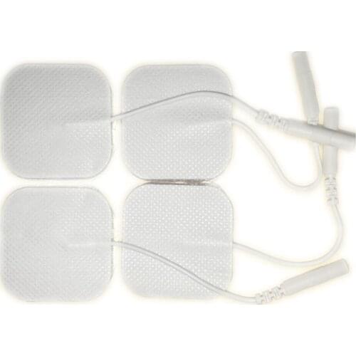 10pcs 4x4 Tens Electrode Pads Gel Patches for Digital Therapy Massager Machine 2.0mm Pin Cable Electronic Physiotherapy Massage