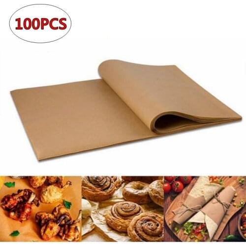 100PCS Baking Paper High-temperature Resistance Parchment Paper Oil-proof and Waterproof Kitchen Baking Gadgets Disposable Mats