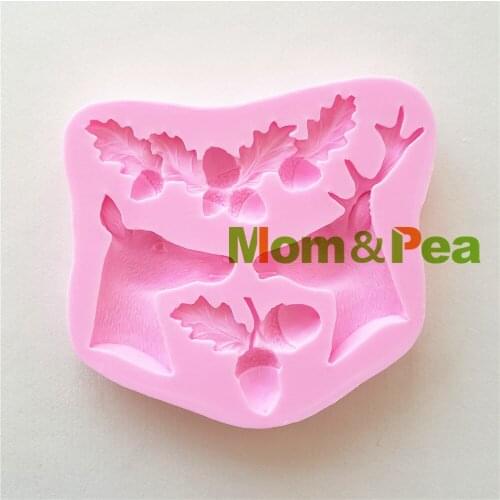 Mom&Pea 1275 Free Shipping Deer Silicone Mold Cake Decoration Fondant Cake 3D Mold Food Grade