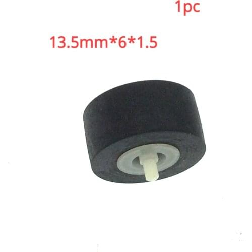 13.5mm*6*1.5 with axis wheel belt pulley rubber audio pressure pinch roller for cassette deck tape recorder Stereo player