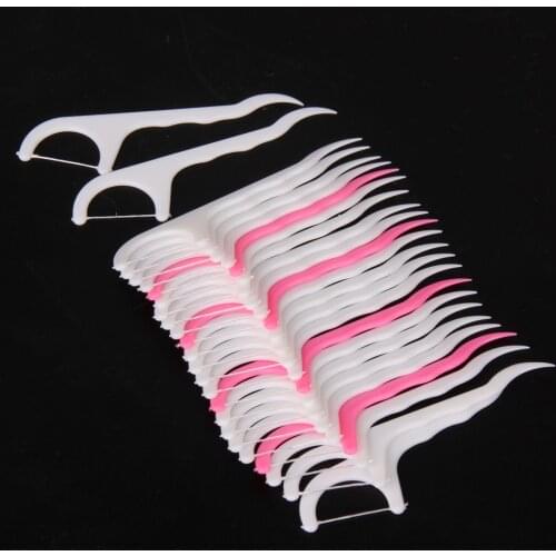 25 Pcs/Lot Disposable Dental Flosser Interdental Brush Teeth Stick Toothpicks Floss Pick Oral Gum Teeth Cleaning Care