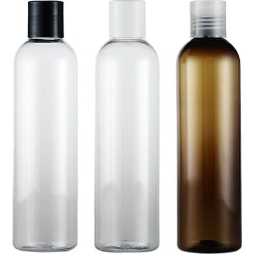 250ml x 25 Round Plastic Essential Oil Bottles With Disc Top Cap PET container Used For Beauty Product Make-up Product Cosmetics