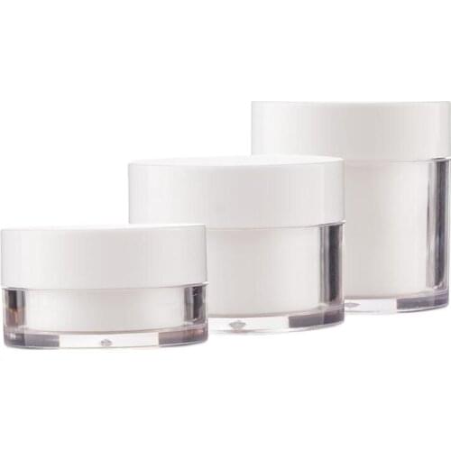 50G double wall white cream bottle plastic jar for night cream/day cream/moisturizer/gel/hair wax/eye cream cosmetic packing