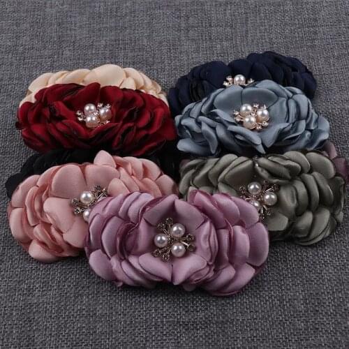 9Pcs DIY Flowers Patches Applique Lace Trim Patch Fabric DIY Wedding Dress Flowers Hat Hair Clothes Applique Craft Supplies
