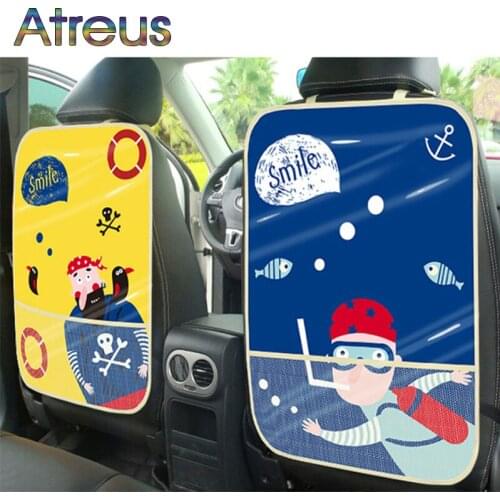 Atreus 1pcs Kick Mat Seat Back Protector Cover For BMW E36 E30 F30 F10 F20 X5 E53 E70 E34 E92 Audi A6 C5 C6 Q5 A5 Q7 Accessories