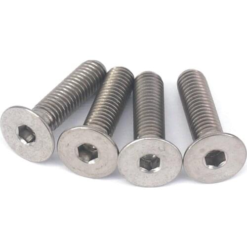 4 PCS M5x20mm Ti GR5 Titanium Alloy Allen Countersunk Hex Head Screw Bolts For Bike Pedal