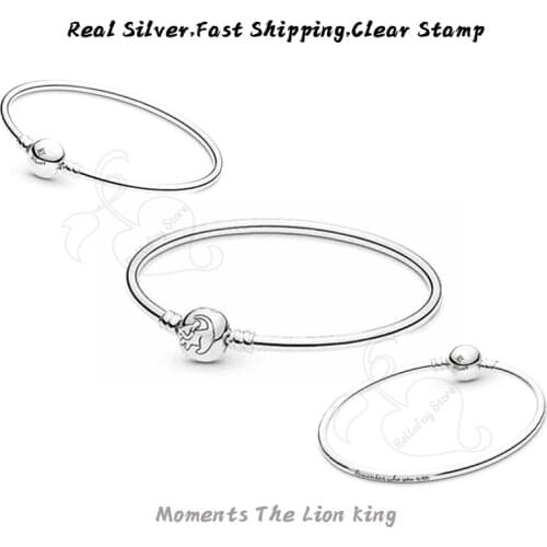 The Lion King Bangle Charm 925 Sterling Silver Bracelet Fits Pdoras Beads Women DIY Jewelry Making