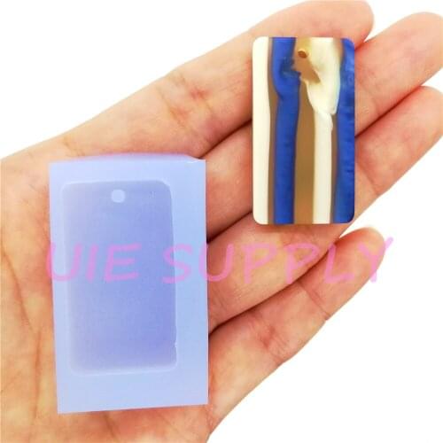 BYL338U Square Earrings Silicone Mold for Resin Art Jewelry Pendant Necklace Making Fondant Decoraiton DIY 34.6mm x 19.2mm