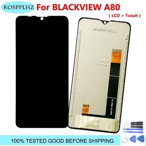Black For Blackview A80 Full LCD DIsplay + Touch Screen Glass Sensor Assembly 100% Sensitive touch BLACKVIEW A 80 Mobile + Tools