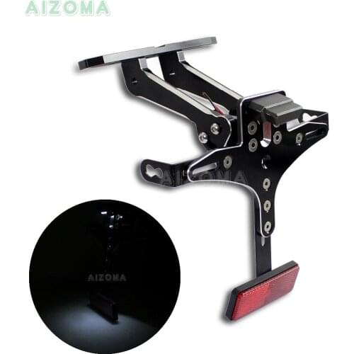 Motorcycle Number License Plate Holder Bracket Rear Fender Eliminator w/ Reflector Universal For Honda Suzuki Yamaha Kawasaki
