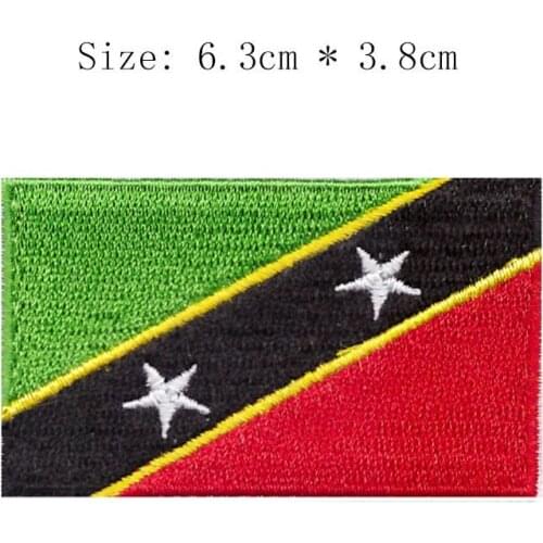 Saint Kitts and Nevis embroidery flag Bastie city patch world country emblem for motorcycle club coat iron on sew on left chest