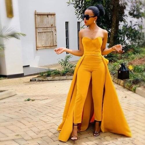 Jumpsuits Formal Evening Dresses 2020 With Detachable Skirt Sweetheart Prom Dresses Party Gowns Pants