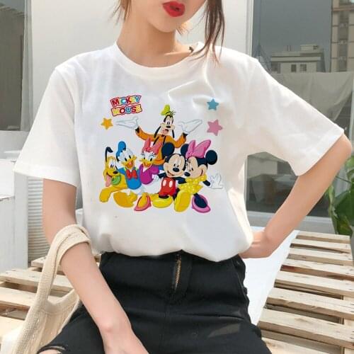 Mickey Mouse Young Fashion Harajuku Ladies Shirt Urbano Casual Women Tee Shirt Mejor Amiga Crewneck Summer Chile Dropship
