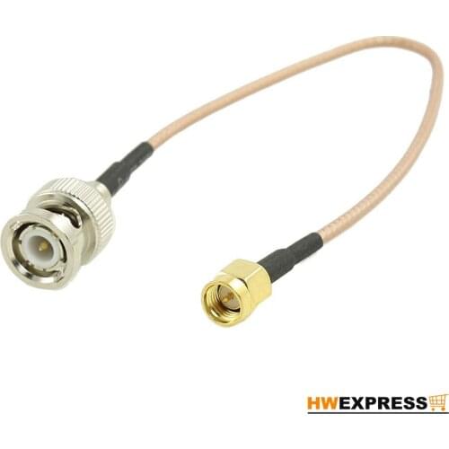 HWEXPRESS Hot Gold-Plated BNC Male to SMA Male Connector Coaxial Cable 8.8"