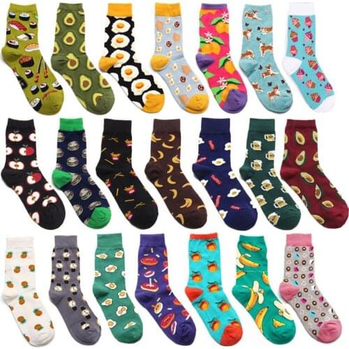 Cool food animal hip hop crew socks funny street happy socks women Harajuku skateboard Ms. Multi style Cheap funny kawaii