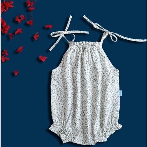 Floral Romper for Baby Girls Clothes Summer Cute Belt Hand Made Bowknot Princess Girls Jumpsuit Toddler Girls Children Clothing