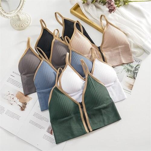 Korean Striped Crop Tops Slim Fit Spaghetti Strap Tanke Top Women Built In Bra Off Shoulder Sleeveless Versatile Camisole Hot